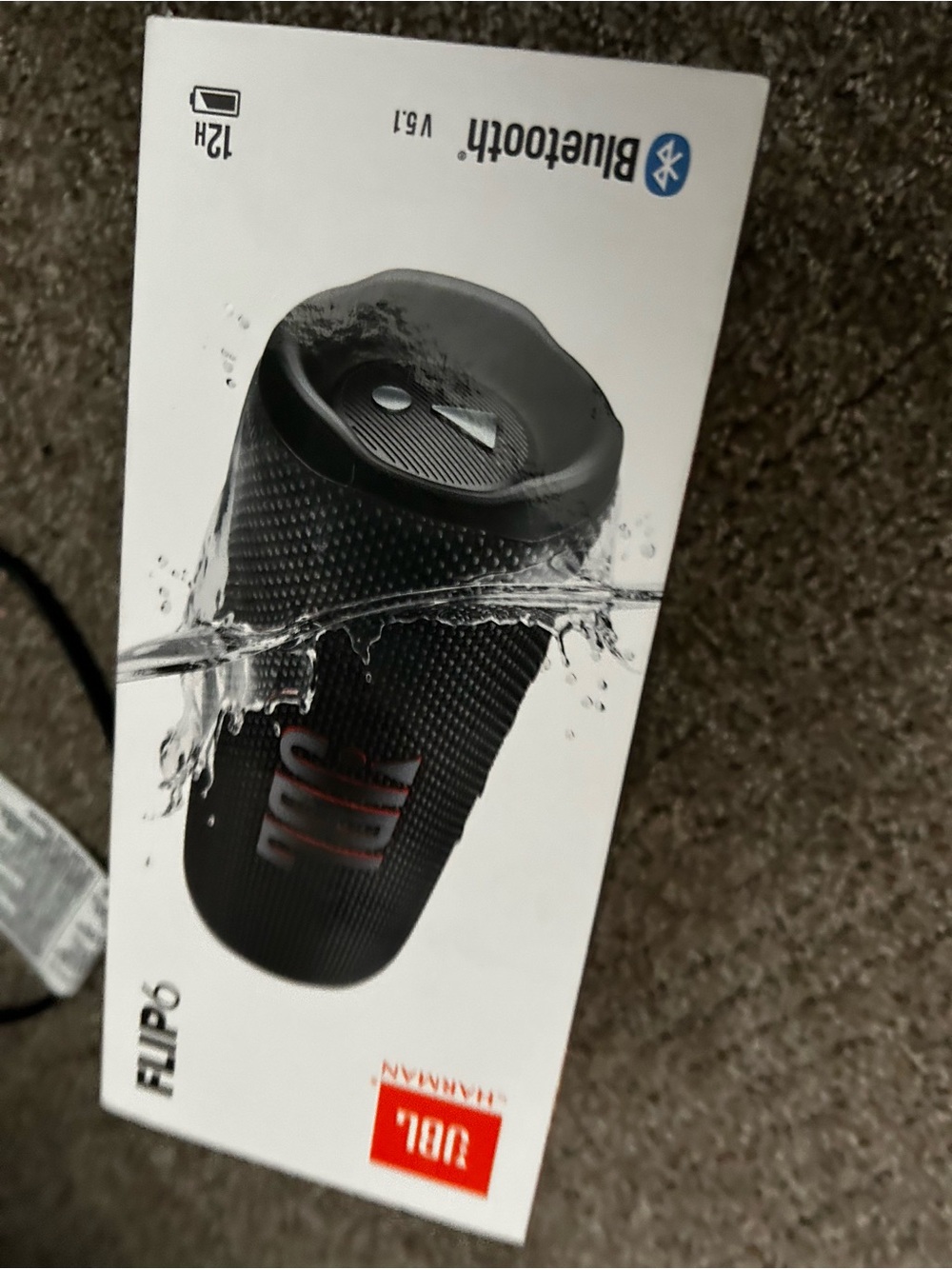 JBL Flip 5 Portable Bluetooth Speaker - Black with Red Logo